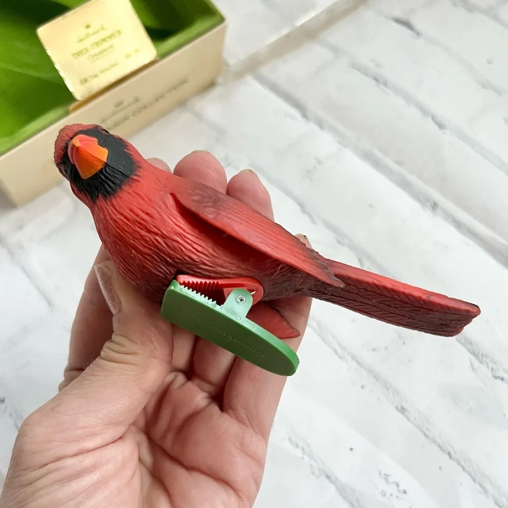 Vtg 1978 Hallmark Cardinal Bird Tree Trimmer Ornament Clip-On MIB Rare